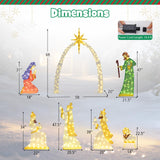 Tangkula 7 Pieces Large Christmas Lighted Nativity Scene Set