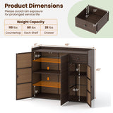 Tangkula Rattan Outdoor Storage Cabinet