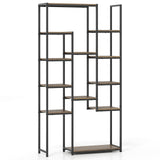 Tangkula 71” Tall Bookshelf 12 Storage Shelves Heavy-Duty Metal Frame Modern Freestanding Plant Display Rack