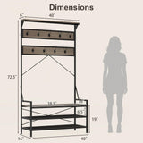 Tangkula Hall Tree with Bench and Shoe Storage