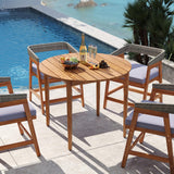 Tangkula Round Outdoor Dining Table for 4 People