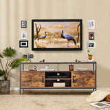 Tangkula TV Stand for TVs up to 65"- 58"TV Console Table w/Side Cabinets & Adjustable Shelf