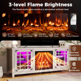 Tangkula 58" LED Fireplace TV Stand for TVs up to 65"