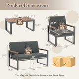 Tangkula 4/8 Piece Patio Aluminum Furniture Set(Gray)