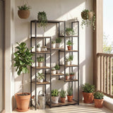 Tangkula 71” Tall Bookshelf 12 Storage Shelves Heavy-Duty Metal Frame Modern Freestanding Plant Display Rack