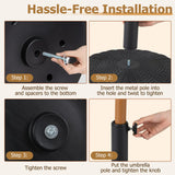 Tangkula Round Umbrella Base with Adjustable Knob