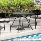 Tangkula Patio Square Dining Table, 32" Outdoor Table w/ 1.6" Umbrella Hole & Lid