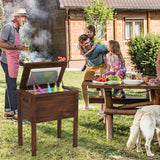 Tangkula Wooden Patio Cooler 54 Quart