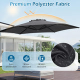 Tangkula 10FT Patio Umbrella Offset Cantilever Outdoor Umbrella