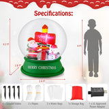 Tangkula 4.2 FT Christmas Inflatable Santa Snow Globe, Light Up Crystal Ball with Santa, Snowman & Road Sign