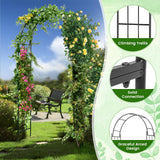 Tangkula Garden Arbor, Metal Arch with Trellis for Climbing Plants