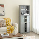 Tangkula Tall Bathroom Storage Cabinet, Freestanding Floor Cabinet