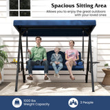 Tangkula 3 Person Porch Swing Outdoor Swing with Adjustable Canopy