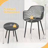 Tangkula 3 Piece Patio Bistro Set, All Weather Heavy Duty Table and Chairs Set of 2 with Widen Seats