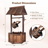 Tangkula Outdoor Wishing Well Water Fountain, 20" x 23" x 46"
