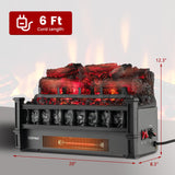 Tangkula 20" Electric Fireplace Log Set Heater with Adjustable Temp