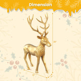 Tangkula Standing Reindeer Statue, Aluminum Deer Sculpture for Indoors, Christmas Reindeer Decor Statue for Home Office Shop School