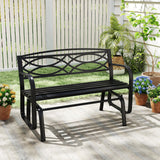 Tangkula 2 Person Outdoor Glider Bench with Metal Frame