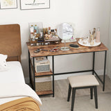 Tangkula Home Office Computer Desk with 2 Storage Shelves