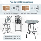 Tangkula 3 Pieces Patio Bistro Set