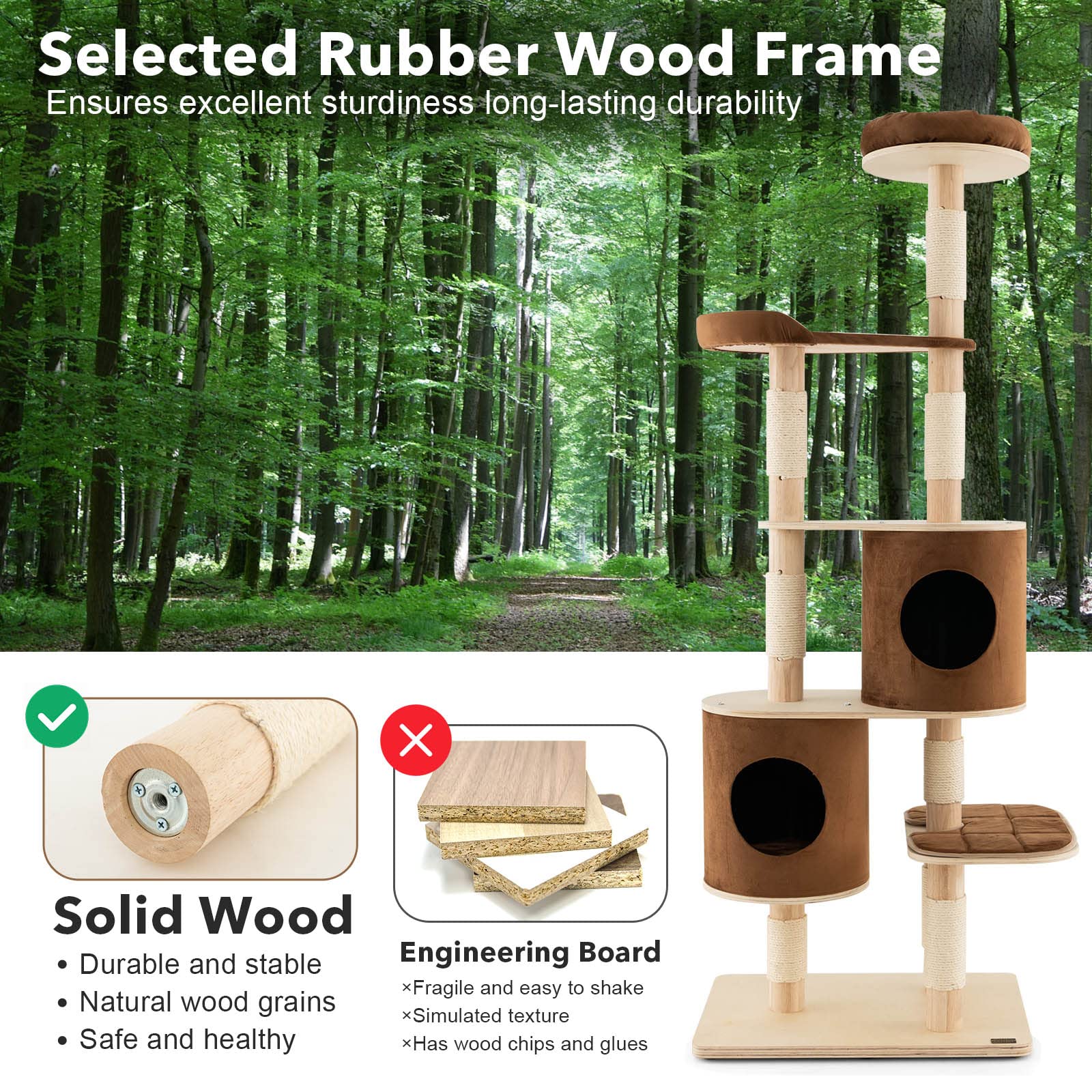 75 Inch Tall Cat Tree for Indoor Cats - Tangkula