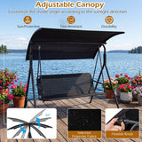 Tangkula 3 Person Porch Swing with Adjustable Canopy