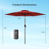 Tangkula Heavy Duty Outdoor Umbrella with Push Button Tilt