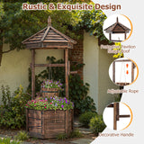 Tangkula Outdoor Wishing Well Planter for Garden
