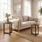 Tangkula Round Nesting Coffee Table Set of 2