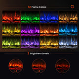 Tangkula 36/40 Inch Recessed Electric Fireplace | 750W/1500W ETL Certificated