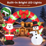 Tangkula 10 FT Christmas Inflatable Archway with Santa Claus & Snowman