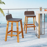 Tangkula Solid Acacia Wood Bar Stools Set of 2/4