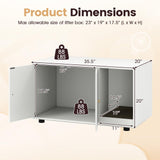 Tangkula Cat Litter Box Enclosure | Hidden Litter Box Furniture with Scratching Board