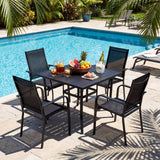 Tangkula Patio Dining Chairs | Stackable Outdoor Armchairs with Metal Frame