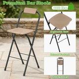Tangkula 3 Piece Patio Bar Set Grill Gazebo & 2 Foldable Bar Stools