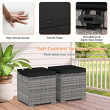 Tangkula 2 Pieces Patio Ottoman with Hidden Storage Space