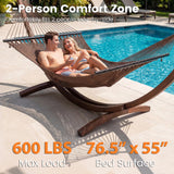 Tangkula 10.5FT Caribbean Double Hammock with Curved Spreader Bars
