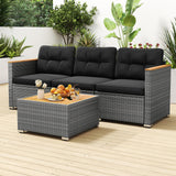 Tangkula 3 Seat Patio Couch Sofa with Thick Cushion for Porch