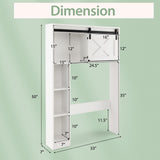 Tangkula Over The Toilet Storage Cabinet, Freestanding Bathroom Organizer Above Toilet with Sliding Barn Door & Storage Shelves