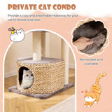Tangkula 52 Inch Cattail Cat Tower with Sisal Scratching Posts