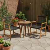 Tangkula Acacia Wood Patio Dining Chairs Set