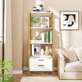 Tangkula 52.5" Tall Freestanding Bookcase with Sturdy Metal Frame