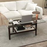 Tangkula Glass Coffee Table