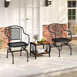 Tangkula Outdoor Rocking Chair Set Patio Rocker Chairs with Steady Rocking Function