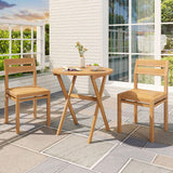 Tangkula 26 Inch Acacia Wood Outdoor Dining Table