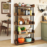 Tangkula 5-Tier Open Bookcase with Industrial Storage Unit