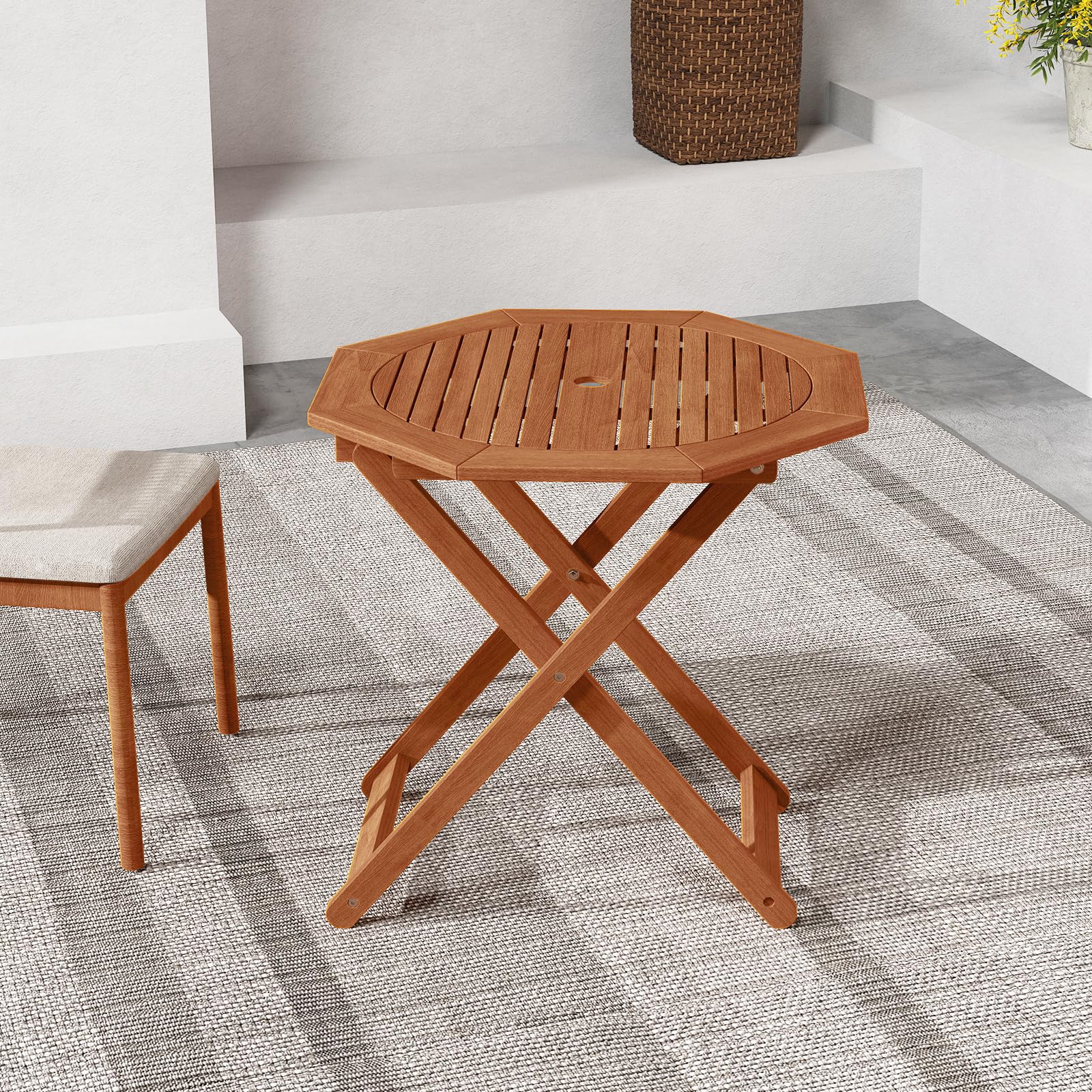 Tangkula Outdoor Folding Patio Table
