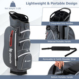 Tangkula Golf Cart Bag with 15 Way Top Dividers, Portable Golf Carry Bag for Men & Women