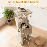 Tangkula Cat Tree for Indoor Cats 57 Inch Large Cat Tower