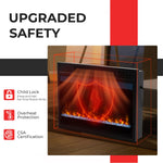 23-Inch Infrared Quartz Electric Fireplace Insert with Remote Control, 1500W - Tangkula